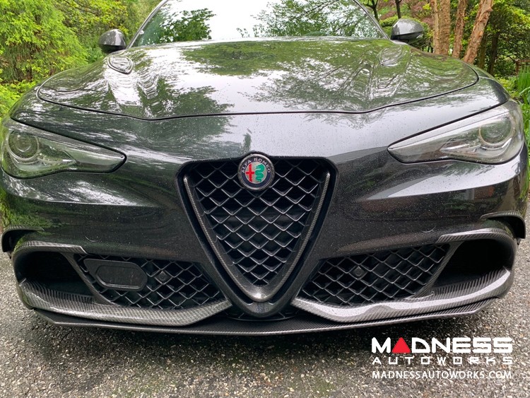 Alfa Romeo Giulia Front V Shield Grill Frame + Emblem Frame Kit Gloss
